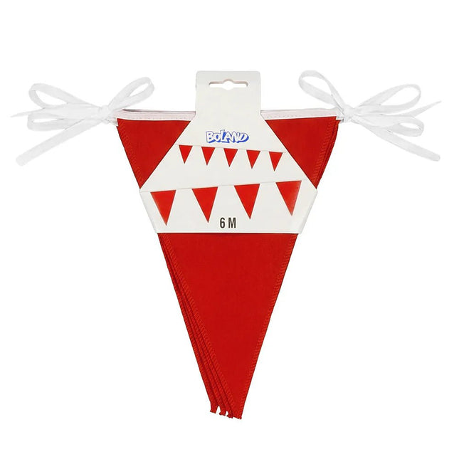 Polyester vlaggenlijn rood (26 x 18 cm)(6 m) van Boland koop je bij Partywinkel
