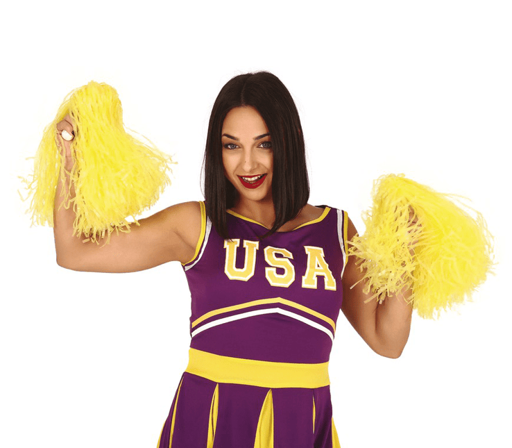 Pom - Pom Geel 80cm 2st van Fiestas Guirca koop je bij Partywinkel