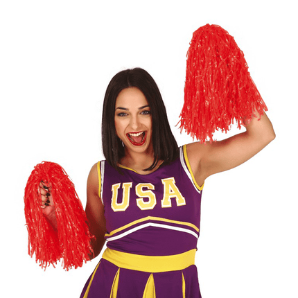 Pom - Pom Rood 80cm 2st van Fiestas Guirca koop je bij Partywinkel