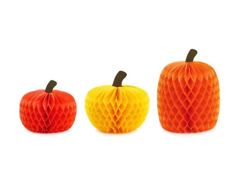 Pompoen Honeycombs Oranje 3 delig van Partydeco koop je bij Partywinkel