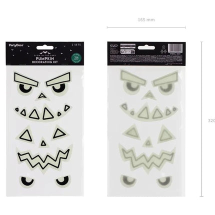 Pompoen Stickers Gel Glow In The Dark 2 delig van Partydeco koop je bij Partywinkel