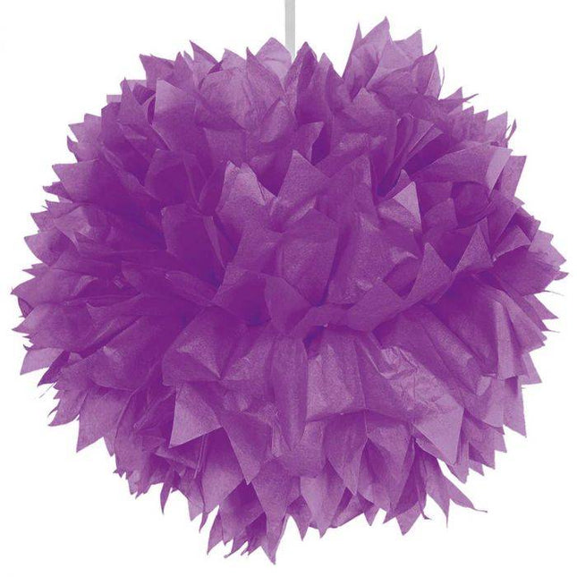 Pompon Paars 30cm van Folat koop je bij Partywinkel