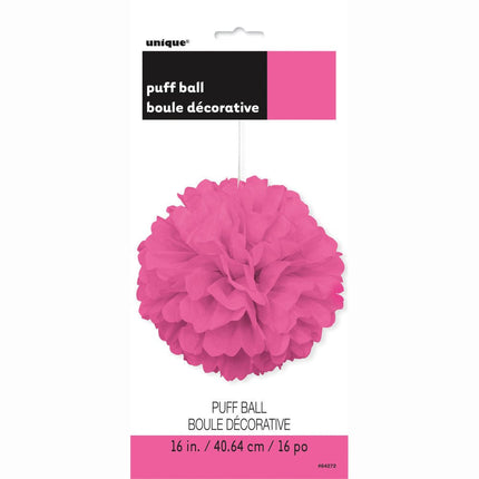 Pompon Roze 40cm van Unique koop je bij Partywinkel