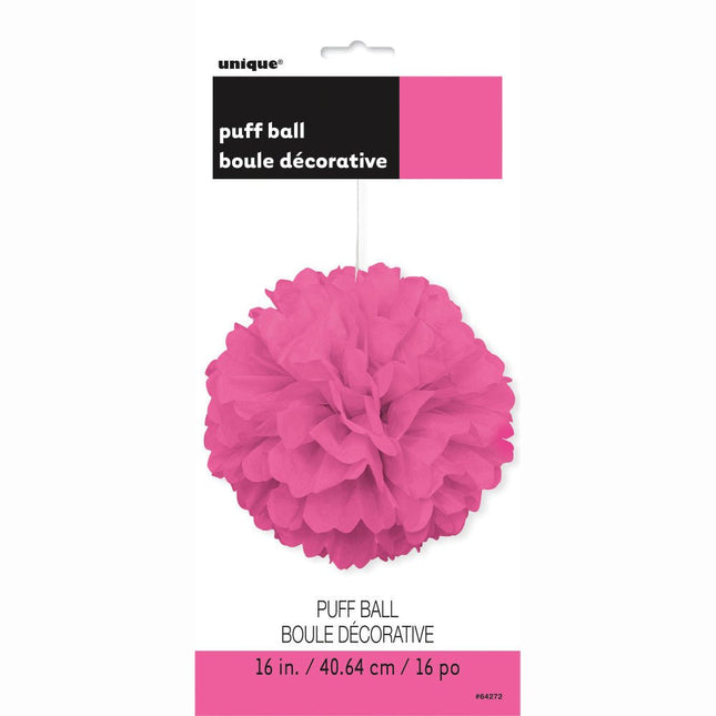 Pompon Roze 40cm van Unique koop je bij Partywinkel