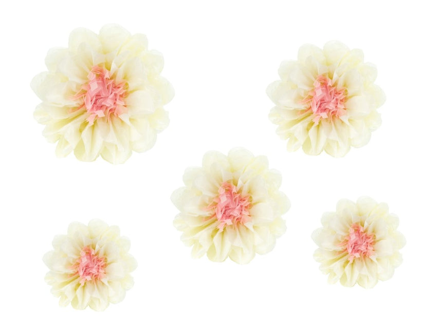 Pompons Bloemen 5st van Partydeco koop je bij Partywinkel