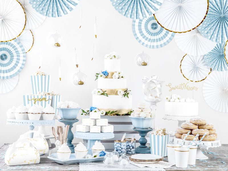 Popcorn Bakjes Blauw Mix 12,5cm 6st van Partydeco koop je bij Partywinkel