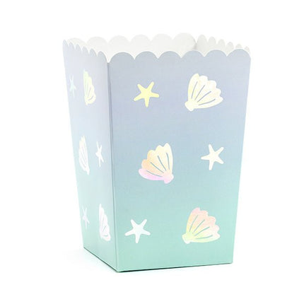 Popcorn Bakjes Zeemeermin 12,5cm 6st van Partydeco koop je bij Partywinkel