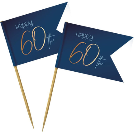 Prikkers 60 Jaar Blauw 6,5cm 36st van Folat koop je bij Partywinkel