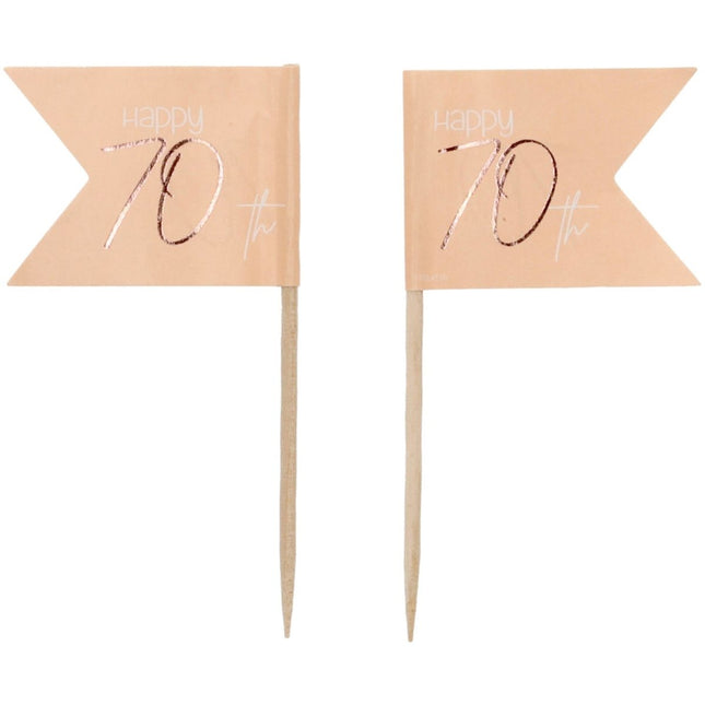 Prikkers 70 Jaar Rose Goud 6,5cm 36st van Folat koop je bij Partywinkel