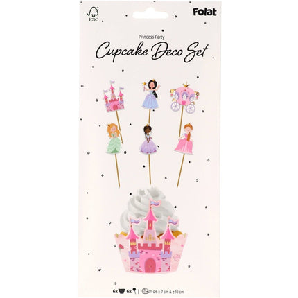 Prinsessen Cupcake Toppers 6st van Folat koop je bij Partywinkel
