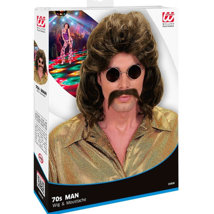 Pruik 70'S Bruin van Widmann koop je bij Partywinkel