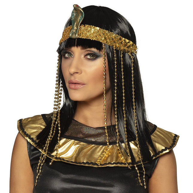 Pruik Egyptische Koningin Met Hoofdband van Boland koop je bij Partywinkel