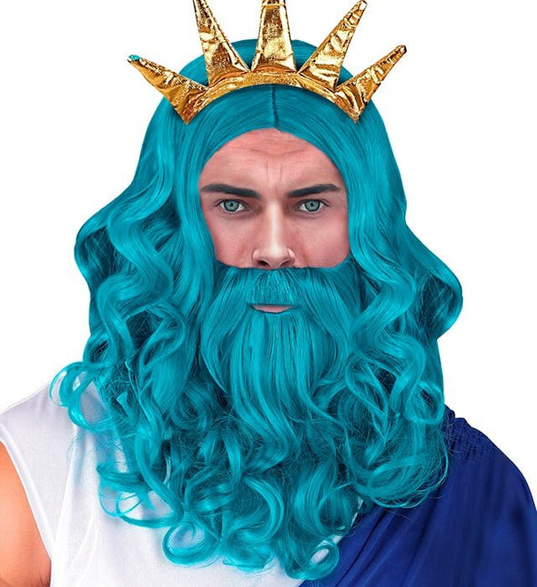 Pruik Poseidon/Neptunes Met Baard En Snor van Widmann koop je bij Partywinkel