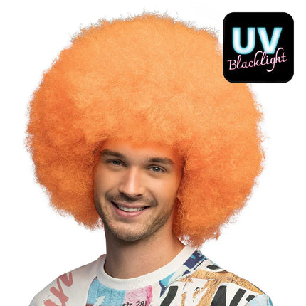 Pruik Sugar neonoranje UV van Boland koop je bij Partywinkel