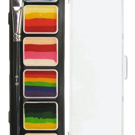 PXP 6 X 6gr Splitcake Palet With A Brush Size 6 - B. van PXP Professional Colours koop je bij Partywinkel