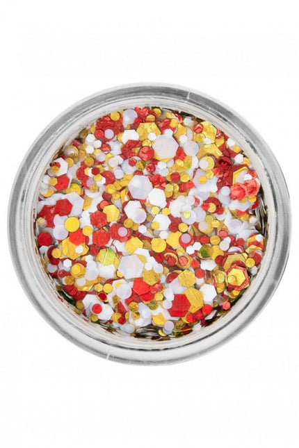PXP Pressed Chunky Glitter Creme Red/Yellow/White 10ml van PXP Professional Colours koop je bij Partywinkel