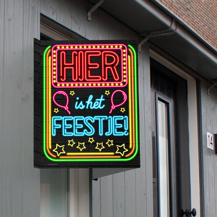 Raambord Hier is het feestje 60cm van Paper Dreams koop je bij Partywinkel