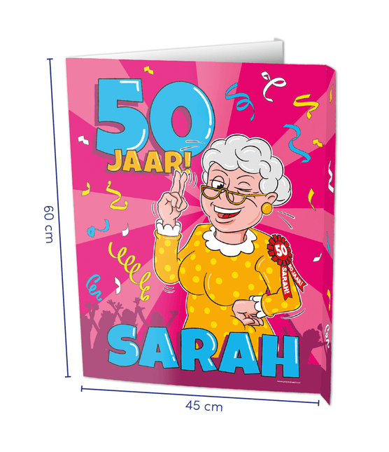 Raambord Sarah 50 jaar 60cm van Paper Dreams koop je bij Partywinkel