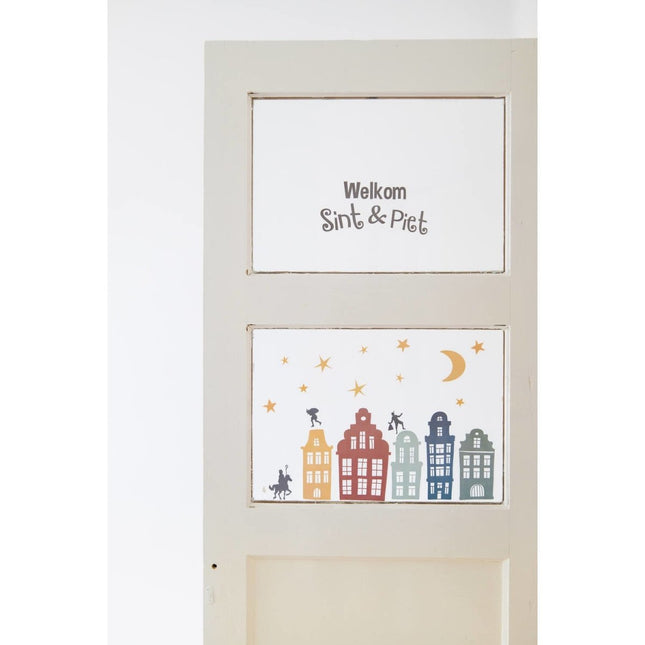 Raamstickers Welkom Sint En Piet 5st van Folat koop je bij Partywinkel