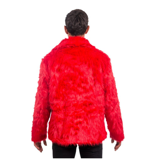 Punainen tekoturkistakki - Unisex