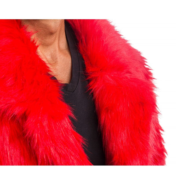 Punainen tekoturkistakki - Unisex