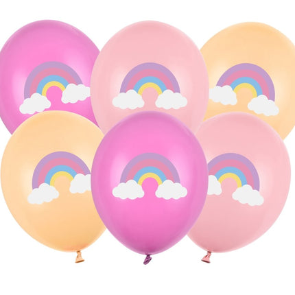 Regenboog Ballonnen 30cm 6st van Partydeco koop je bij Partywinkel