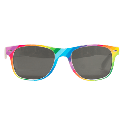 Regenboog Bril Zwarte Glazen van Partychimp koop je bij Partywinkel