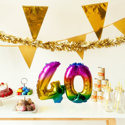 Regenboog Cijfer Ballon 7 Jaar 36cm van Boland koop je bij Partywinkel