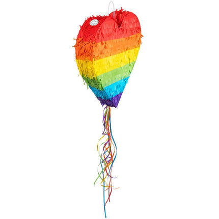 Regenboog Pinata Hart 37cm van Boland koop je bij Partywinkel