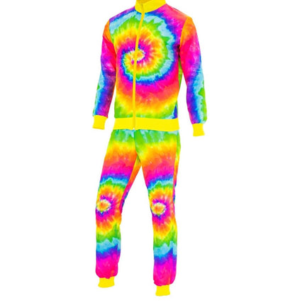Regenboog Trainingspak Fout Tie Dye van Widmann koop je bij Partywinkel