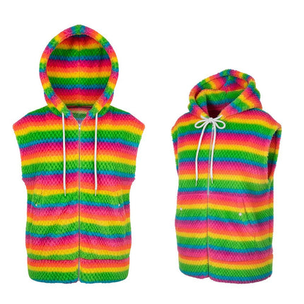 Regenboog Vest Fluffy van Boland koop je bij Partywinkel