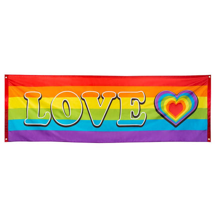 Regenboogvlag XL 2,2m van Boland koop je bij Partywinkel