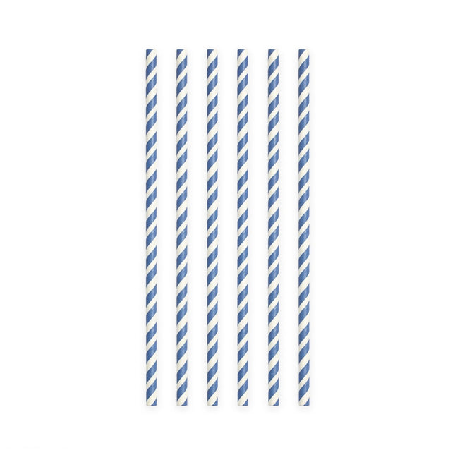 Rietjes Blauw Gestreept 19cm 20st van WeFiesta koop je bij Partywinkel