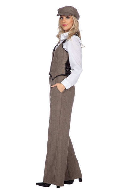Roaring Twenties 20S Kostuum Bruin Dames 3 delig van Wilbers & Wilbers koop je bij Partywinkel