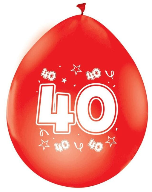 Rode Ballonnen 40 Jaar Metallic Dubbelzijdig 30cm 8st van WeFiesta koop je bij Partywinkel