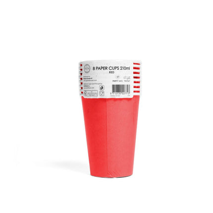 Rode Bekers Papier 210ml 8st van WeFiesta koop je bij Partywinkel
