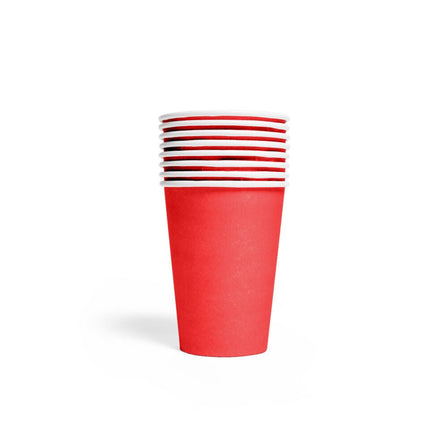 Rode Bekers Papier 210ml 8st van WeFiesta koop je bij Partywinkel