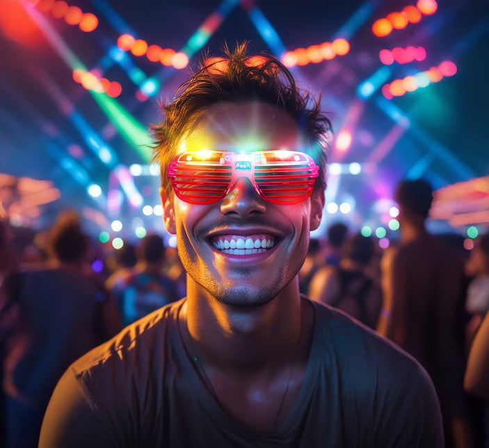 Rode Bril Met Licht van Fiestas Guirca koop je bij Partywinkel