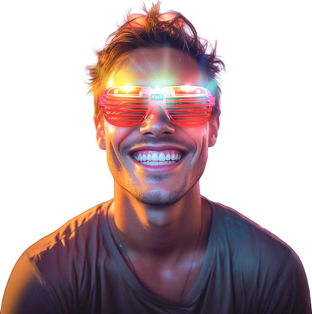 Rode Bril Met Licht van Fiestas Guirca koop je bij Partywinkel