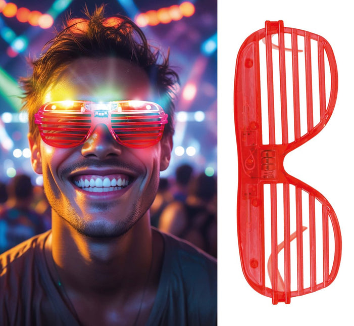 Rode Bril Met Licht van Fiestas Guirca koop je bij Partywinkel