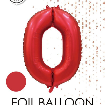 Rode Cijfer Ballon 0 Jaar Glans 86cm van WeFiesta koop je bij Partywinkel