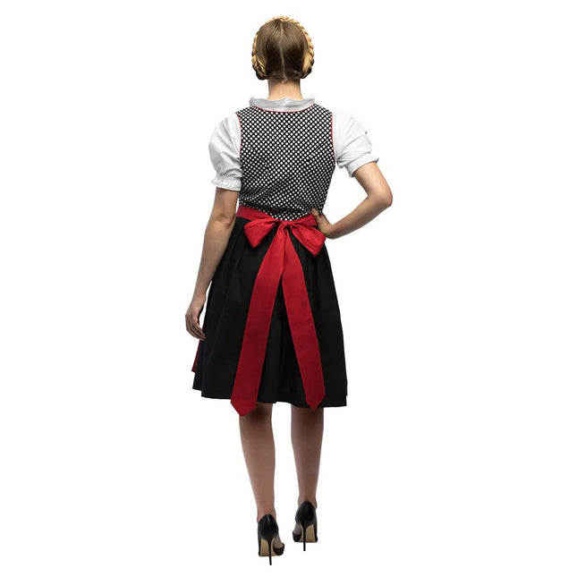 Rode Dirndl Jurk Oktoberfest Grijs Frau van Boland koop je bij Partywinkel