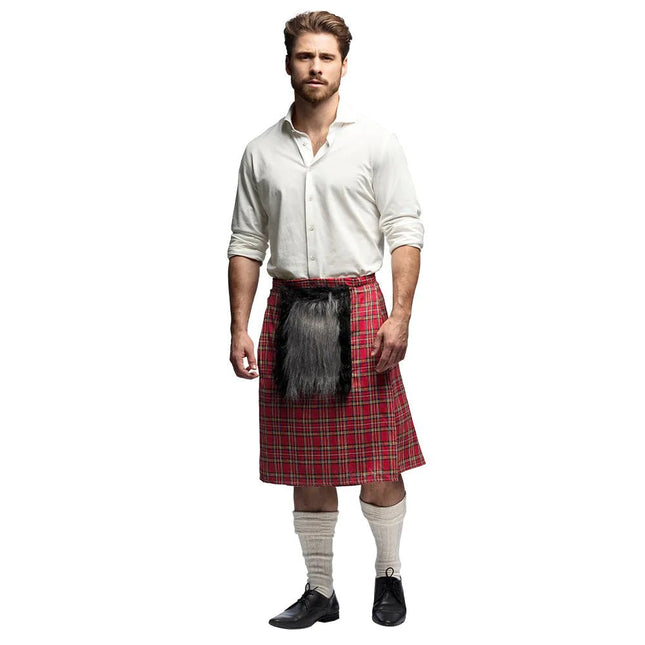 Rode Kilt Heren Met Tas van Boland koop je bij Partywinkel