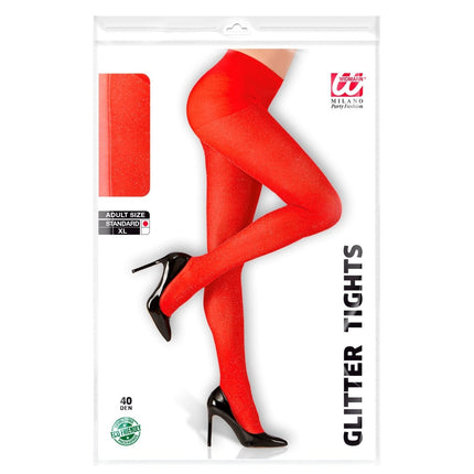 Rode Panty Met Glitter van Widmann koop je bij Partywinkel