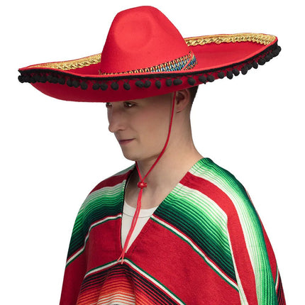 Rode Sombrero 57cm van Boland koop je bij Partywinkel