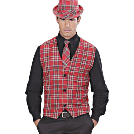 Rode Stropdas Geruit van Widmann koop je bij Partywinkel