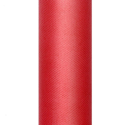 Rode Tule Rol 15cm 9m van Partydeco koop je bij Partywinkel