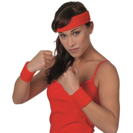 Rode Zweetbandjes Set van Wilbers & Wilbers koop je bij Partywinkel