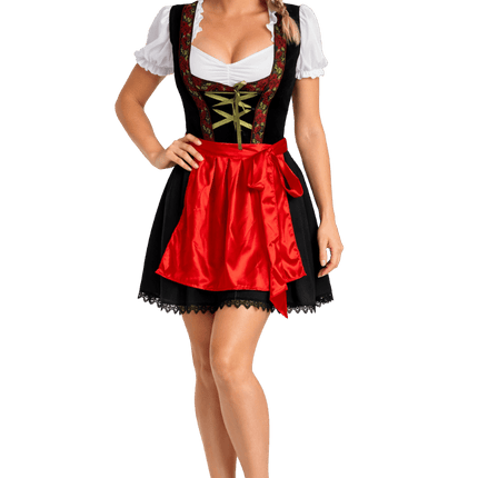 Rood Dirndl Jurk Oktoberfest Rosalie van Partychimp koop je bij Partywinkel