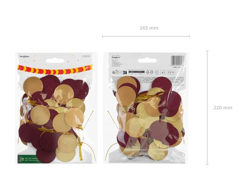 Rood Gouden Slinger 2,2m van Partydeco koop je bij Partywinkel